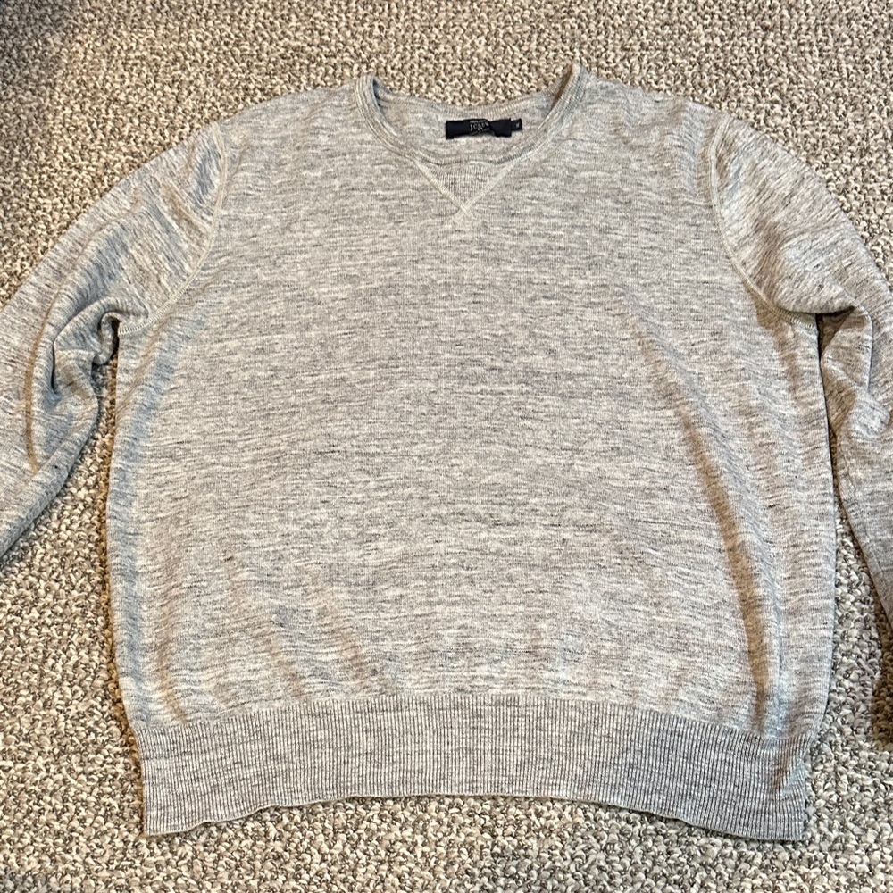 J. Crew Light Gray V-Neck Sweater